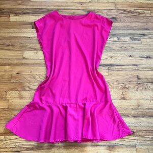 Vintage Bubble Hem Ruffle Sheath Dress by Berkeley Barbie Pink M